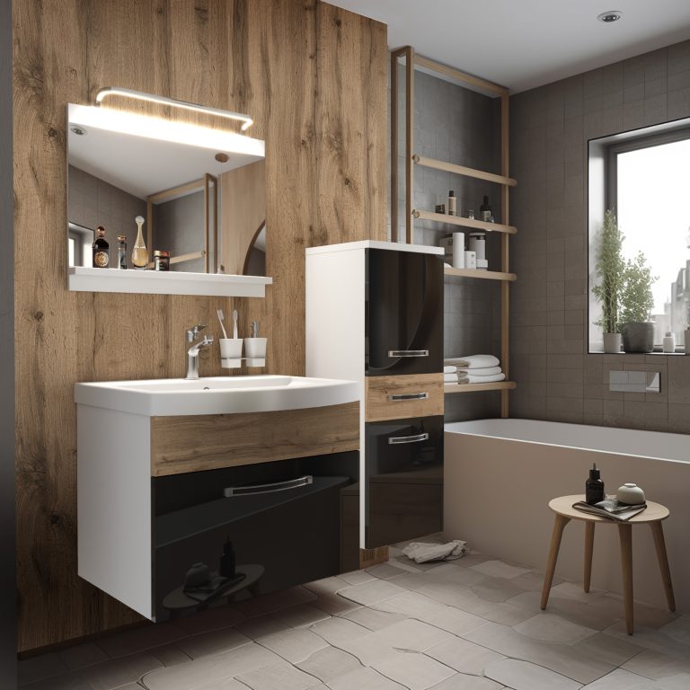 Ensemble de meubles de salle de bain Glamour 57 GLA PM 3/0/W/BDW/0/MB/PP