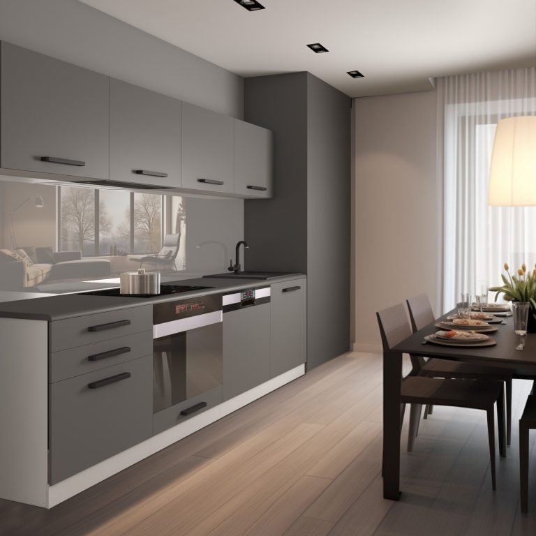 Meubles de cuisine Premium Version Complète 240 cm gris graphite anthracite avec plan de travail Fabricant TOR ALICE/0/WT/SR/B/ B1
