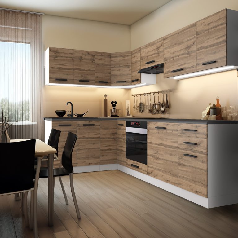 Meubles de cuisine Premium Version Complète 420 cm en chêne chêne wotan chêne sonoma avec plan de travail Fabricant TOR JANET/0/WT/DW/B/B1
