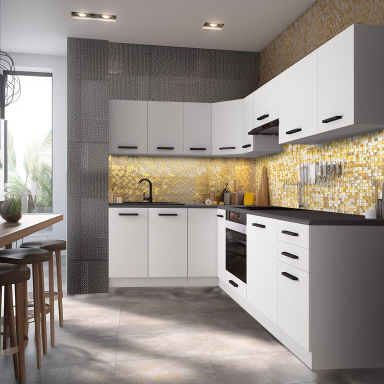 Meubles de cuisine Premium Version Complète 420 cm blanc mat avec plan de travail Fabricant TOR JANET/0/WT/WT/B/B1
