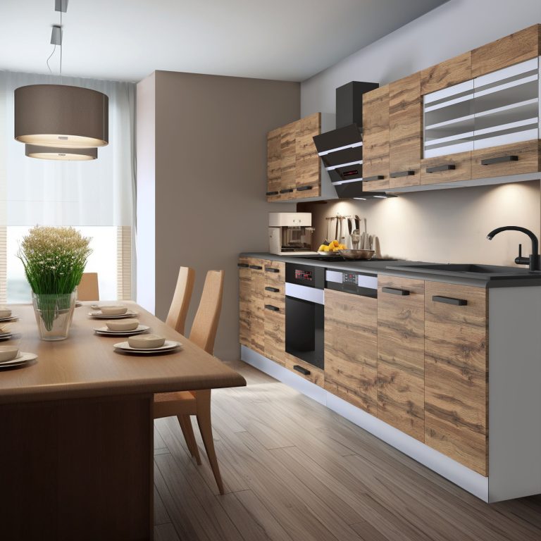 Meubles de cuisine Premium Version Complète 300 cm en chêne chêne wotan chêne sonoma avec plan de travail Fabricant TOR LUCY/0/WT/DW/B/B1
