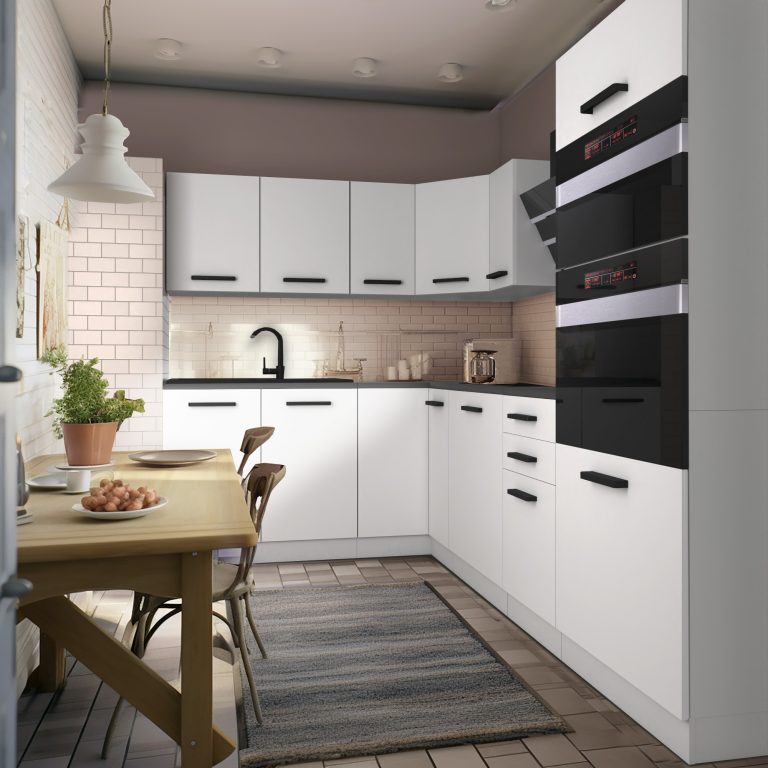 Meubles de cuisine Premium Version Complète 420 cm blanc mat avec plan de travail Fabricant TOR MELANIE/0/WT/WT/B/B1
