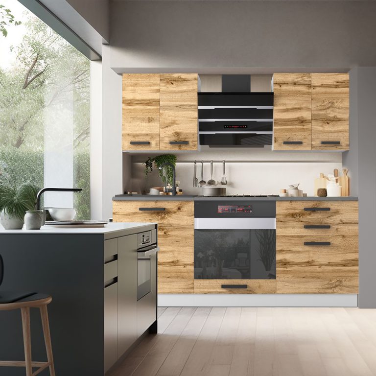 Meubles de cuisine Premium Version Complète 180 cm en chêne chêne wotan chêne sonoma avec plan de travail Fabricant TOR MARY/0/WT/DW/B/B1