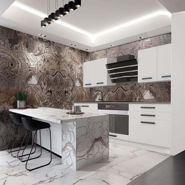 Meubles de cuisine Premium Version Complète 180 cm blanc mat avec plan de travail Fabricant TOR MARY/0/WT/WT/B/B1
