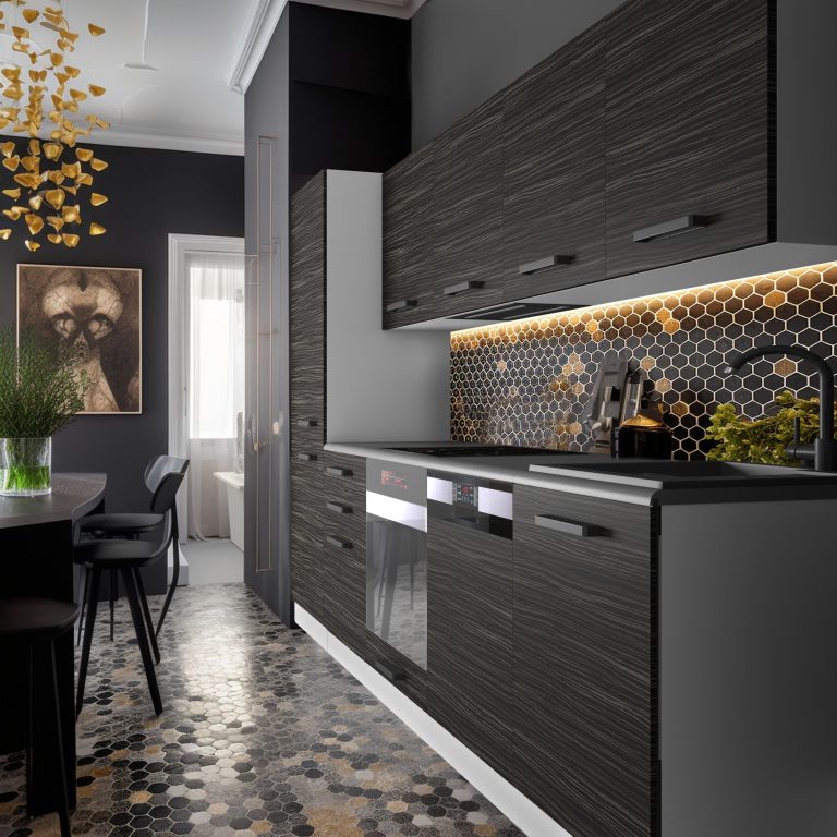 Meubles de cuisine Premium Version Complète 300 cm noir ébène sombre avec plan de travail Fabricant TOR ROSE/0/WT/HK/B/B1
