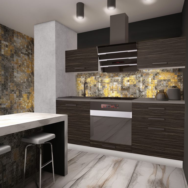 Meubles de cuisine Premium Version Complète 180 cm noir ébène sombre avec plan de travail de travail Fabricant