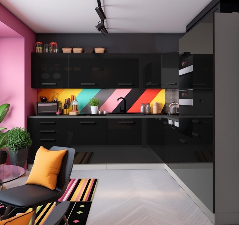 Meubles de cuisine Premium Version Complète 420 cm brillance noir avec plan de travail Fabricant INF JANET/0/WT/B/B/B1