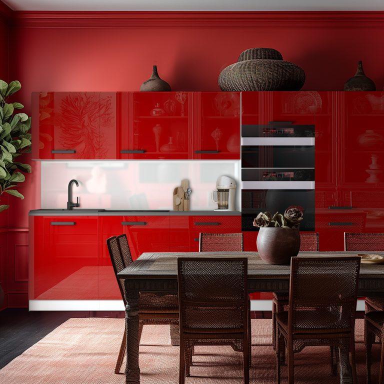 Meubles de cuisine Premium Version Complète 300 cm brillance rouge sans plan de travail Fabricant INF GRACE/0/WT/R/0/B1