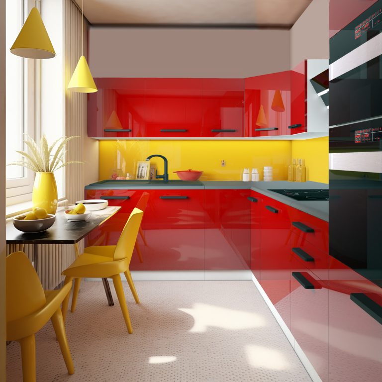 Meubles de cuisine Premium Version Complète 420 cm brillance rouge avec plan de travail Fabricant INF MELANIE/0/WT/R/B/B1