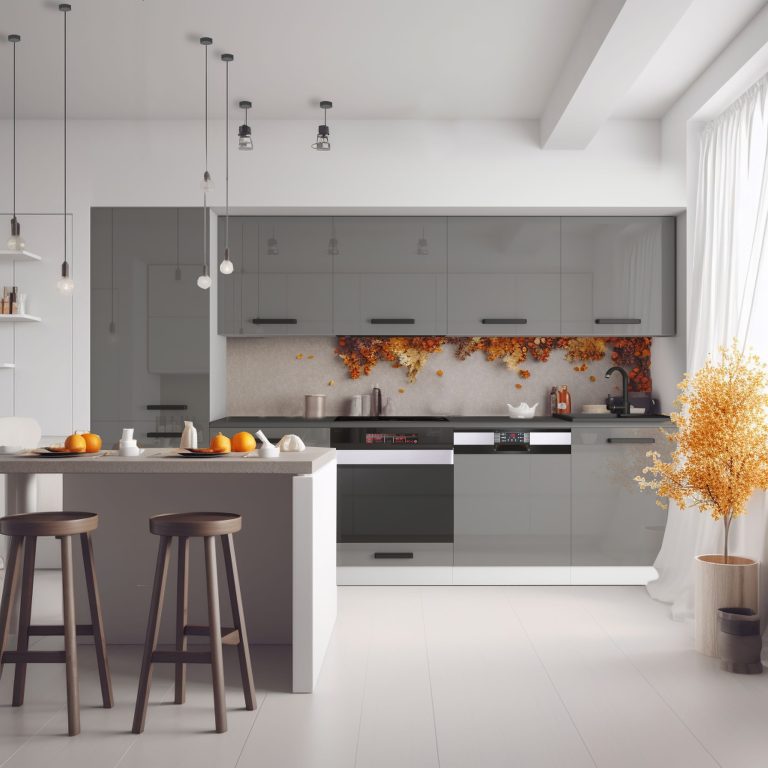 Meubles de cuisine Premium Version Complète 300 cm brillance gris avec plan de travail Fabricant INF ROSE/0/WT/S/B/B1