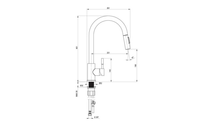 Ensemble PROMOTIONNEL évier + robinet avec douchette extractible ZQZ S113 / BBM F72M