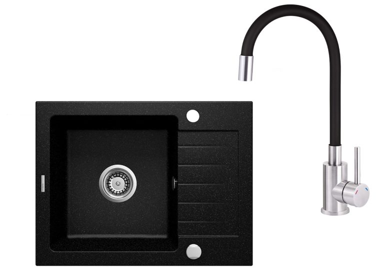 Ensemble PROMOTIONNEL évier + robinet flexible ZQZ 211A / BOC B720