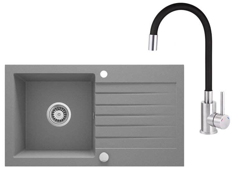 Ensemble PROMOTIONNEL évier + robinet flexible ZQZ S113 / BOC B720