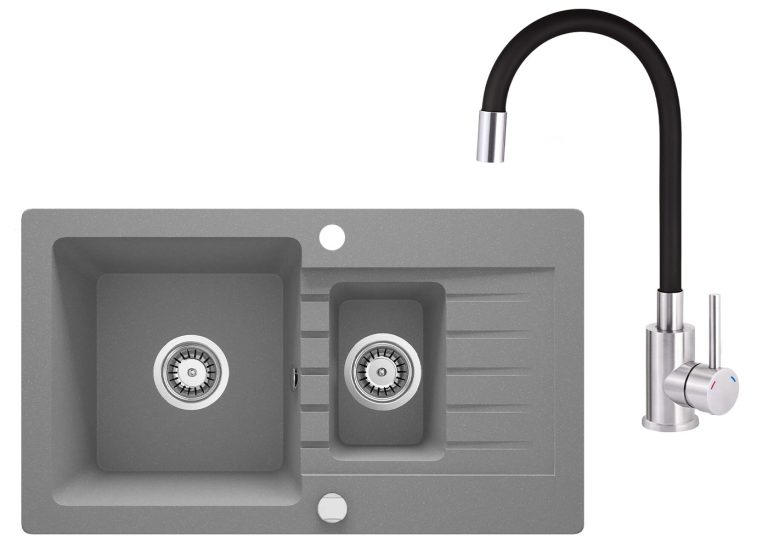 Ensemble PROMOTIONNEL évier + robinet flexible ZQZ S513 / BOC B720