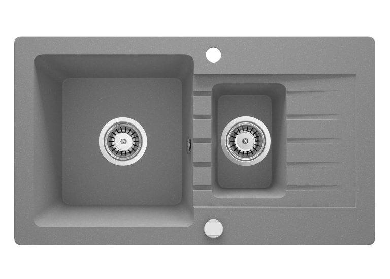 Évier en granit à 1.5 bac avec égouttoir ZQZ S513