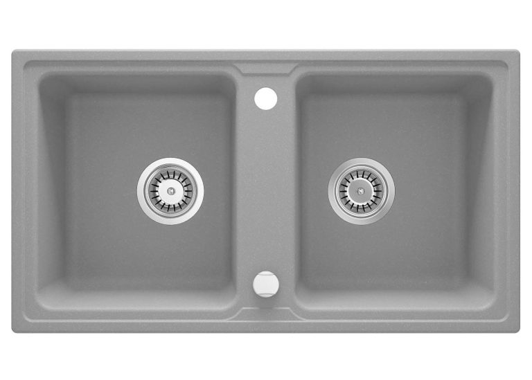 Évier en granit à 2 bac avec égouttoir ZQZ S203