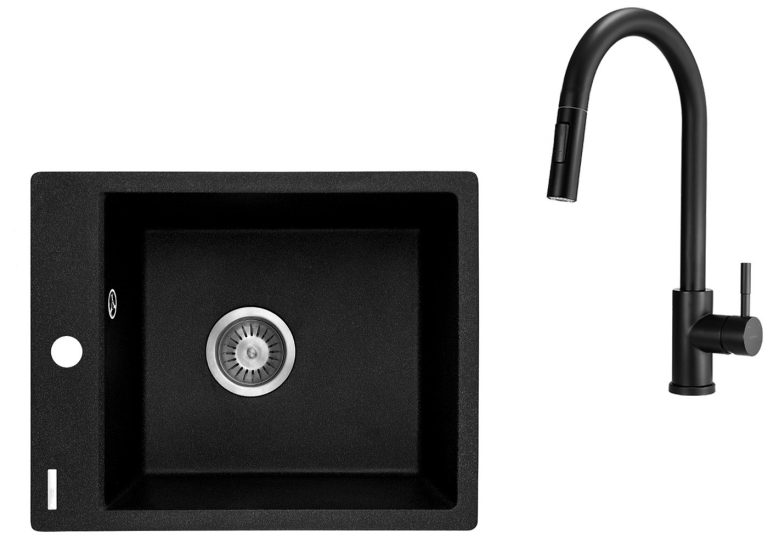 Ensemble PROMOTIONNEL évier + robinet avec douchette extractible ZRC 2103 / BBM N72M