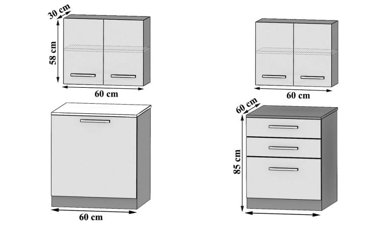 Meubles de cuisine 120 cm blanc brillant avec plan de travail Fabricant INF TIESTO/2/WT/W/0/D
