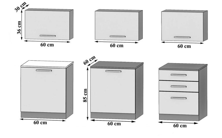 Meubles de cuisine 180 cm noir brillant sans plan de travail Fabricant INF LAURENTINO/4/WT/B/BB/D