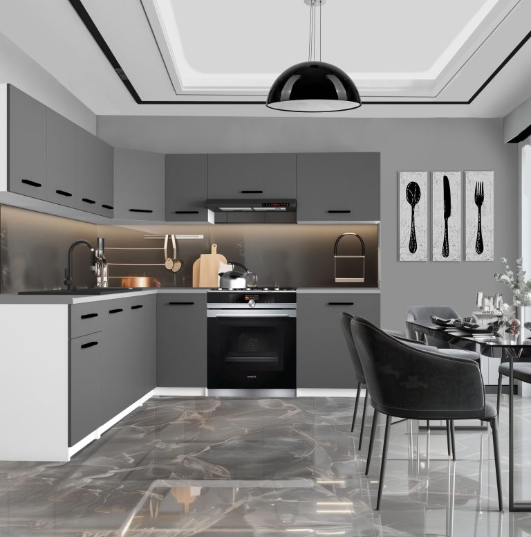 Meubles de cuisine 420 cm gris anthracite graphite sans plan de travail Fabricant TOR UNIQAPLUS/3/WT/SR/BB/B1