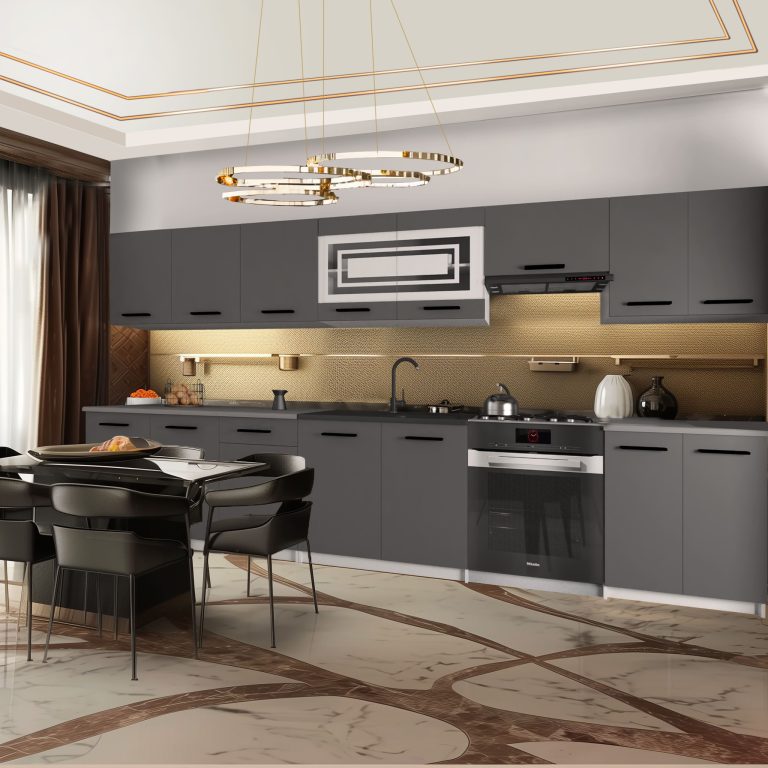 Meubles de cuisine 320 cm gris anthracite graphite avec plan de travail Fabricant TOR JULIA/4/WT/SR/0/B1