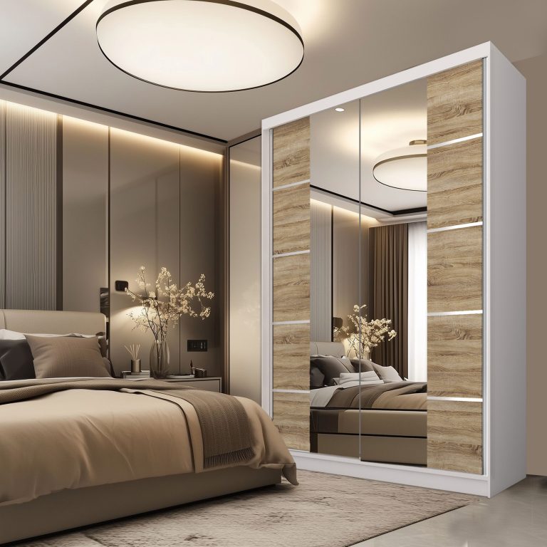 Armoire coulissante SERENITY 133 cm chêne sonoma mat Fabricant ME SERENITY SZP6/0/W/DS/0/HIAL