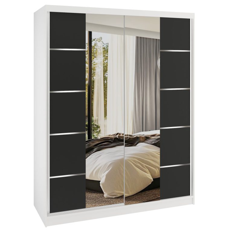 Armoire coulissante SERENITY 133 cm mat noir Fabricant ME SERENITY SZP6/0/W/B/0/HIAL