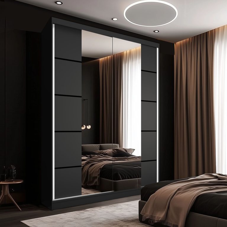 Armoire coulissante SERENITY 133 cm mat noir Fabricant ME SERENITY SZP6/0/B/B/0/HIAL