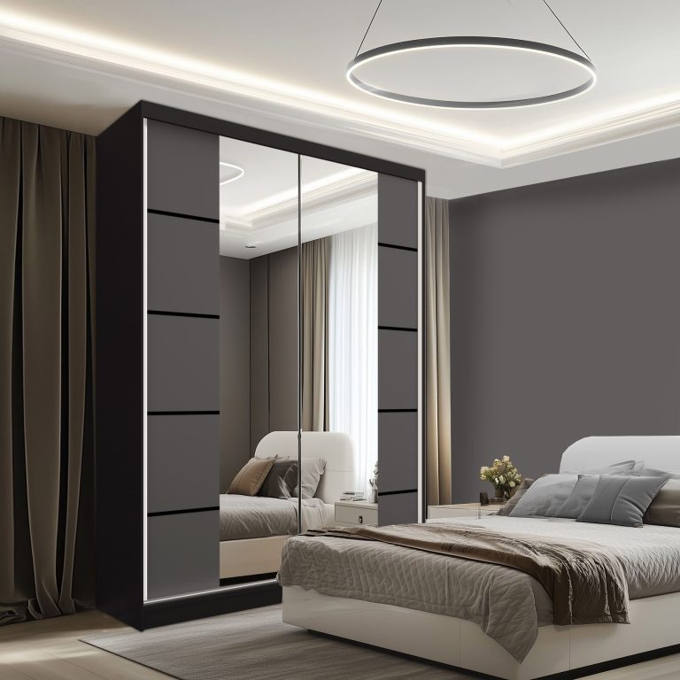 Armoire coulissante SERENITY 133 cm mat gris Fabricant ME SERENITY SZP6/0/B/SR/0/HIAL