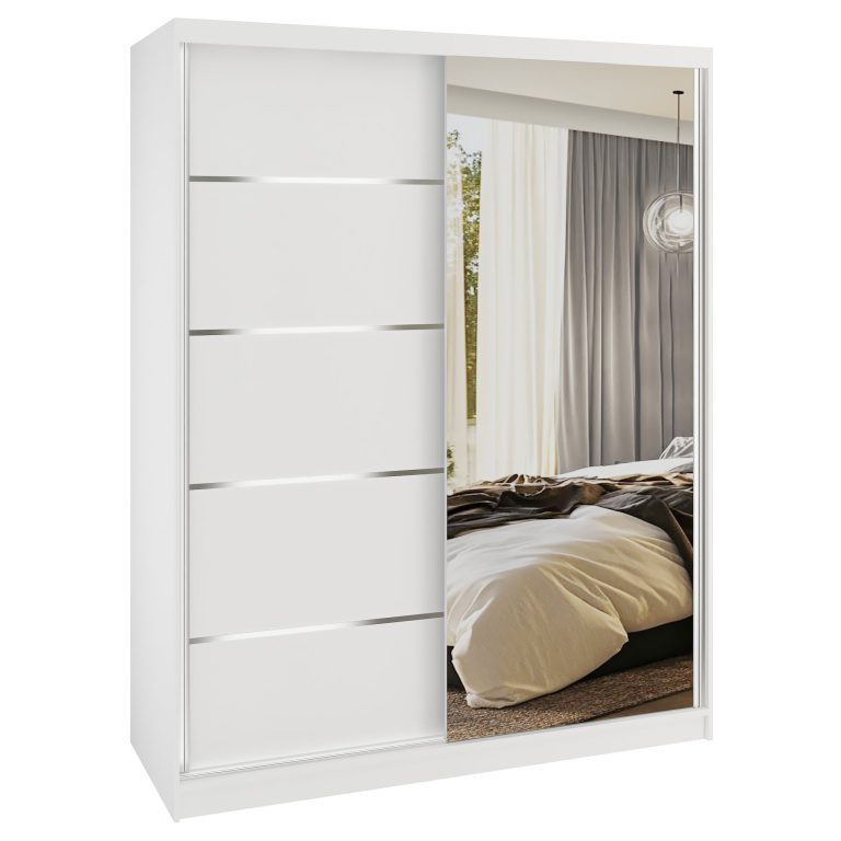Armoire coulissante SERENITY 133 cm mat blanc Fabricant MBP SERENITY SZP6/0/W/W/0/HIAL