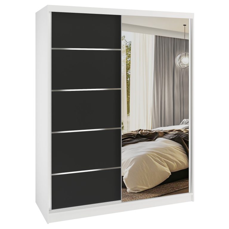 Armoire coulissante SERENITY 133 cm mat noir Fabricant MBP SERENITY SZP6/0/W/B/0/HIAL