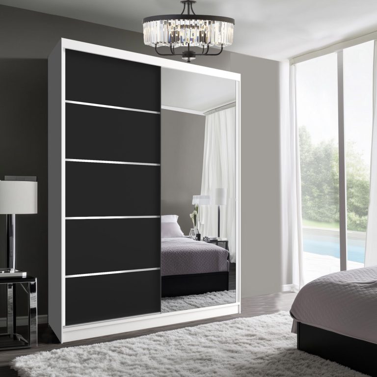 Armoire coulissante SERENITY 133 cm mat noir Fabricant MBP SERENITY SZP6/0/W/B/0/HIAL