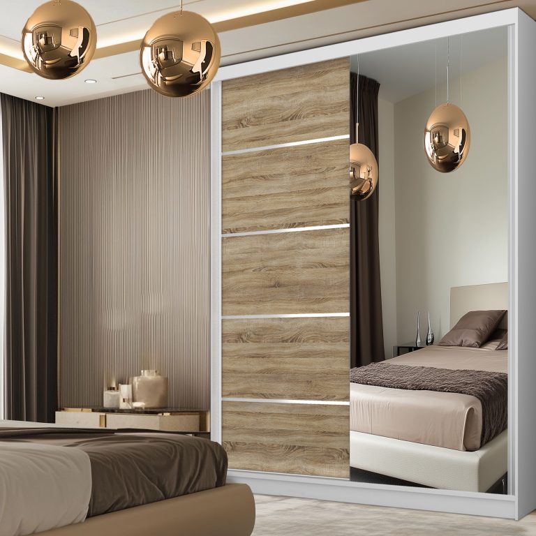 Armoire coulissante SERENITY 133 cm chêne wotan mat Fabricant MBP SERENITY SZP6/0/W/DS/0/HIAL