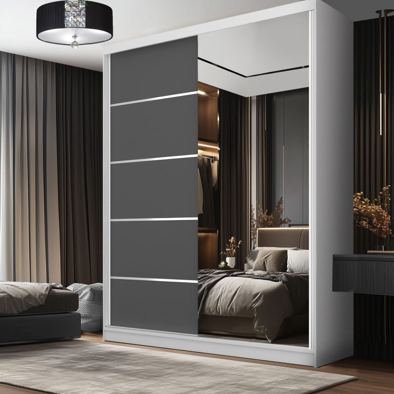 Armoire coulissante SERENITY 133 cm mat gris Fabricant MBP SERENITY SZP6/0/W/SR/0/HIAL