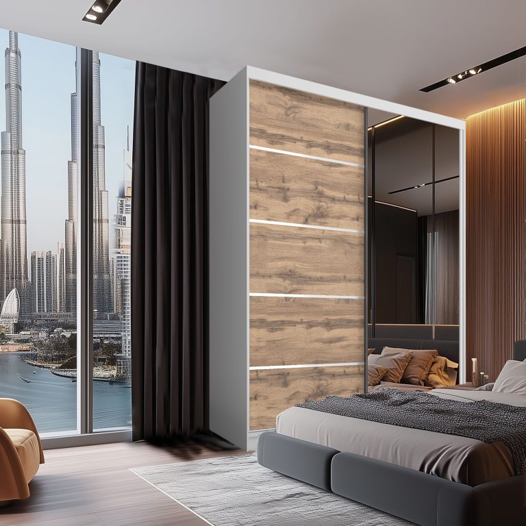 Armoire coulissante SERENITY 133 cm chêne wotan mat Fabricant MBP SERENITY SZP6/0/W/DW/0/HIAL