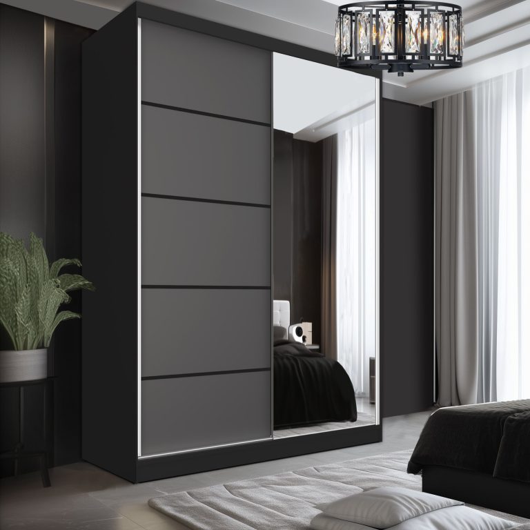 Armoire coulissante SERENITY 133 cm gris mat Fabricant MBP SERENITY SZP6/0/B/SR/0/HIAL