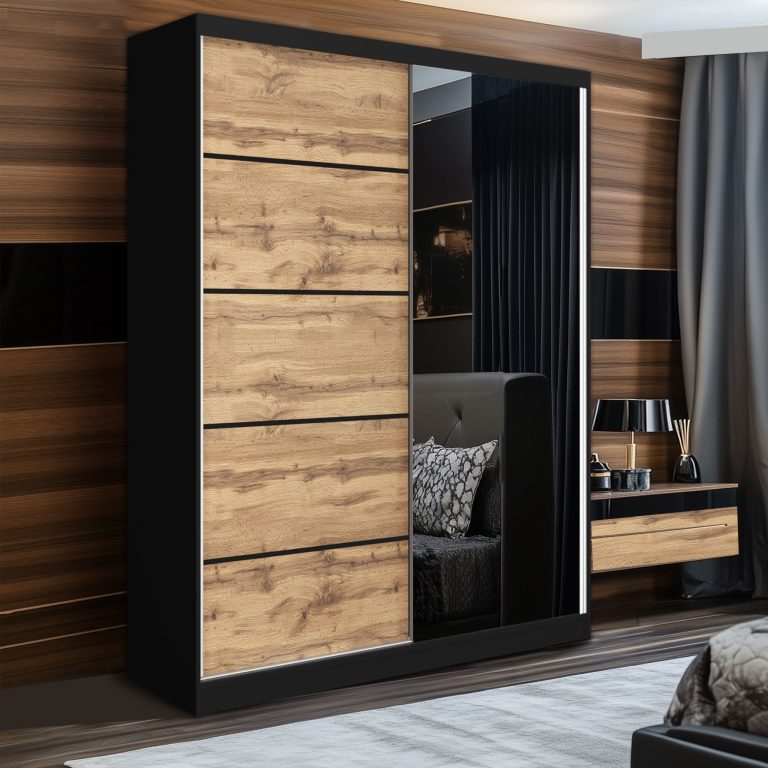 Armoire coulissante SERENITY 133 cm chêne wotan mat Fabricant MBP SERENITY SZP6/0/B/DW/0/HIAL