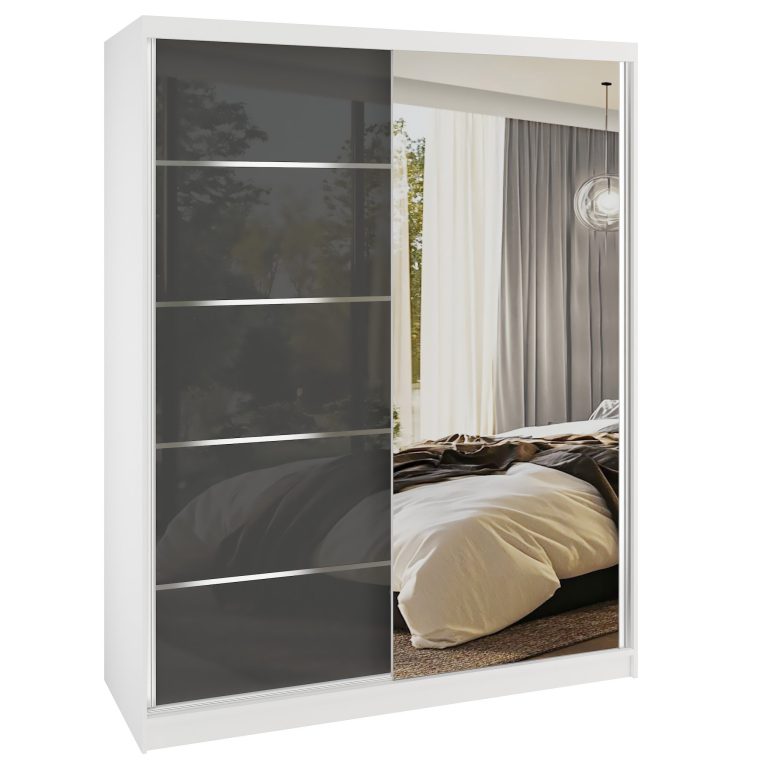 Armoire coulissante SERENITY 133 cm gris blanc Fabricant MGB SERENITY SZP6/0/W/S/0/HIAL