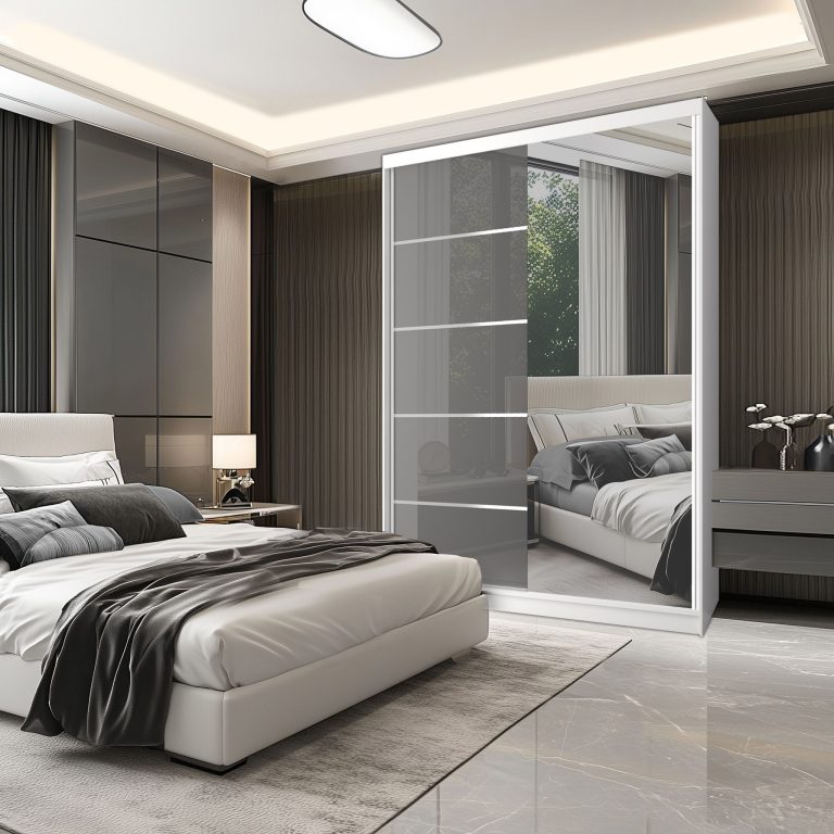 Armoire coulissante SERENITY 133 cm gris blanc Fabricant MGB SERENITY SZP6/0/W/S/0/HIAL