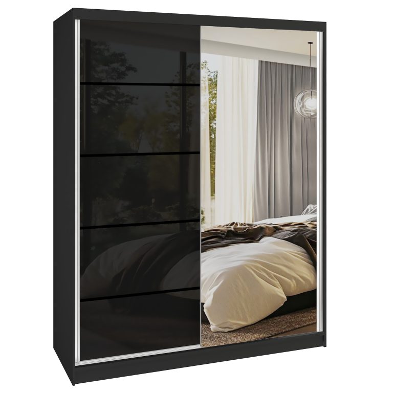 Armoire coulissante SERENITY 133 cm brillance noir Fabricant MGB SERENITY SZP6/0/B/B/0/HIAL