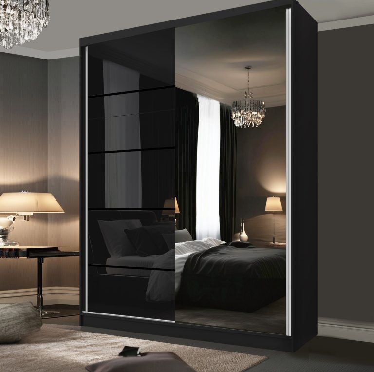 Armoire coulissante SERENITY 133 cm brillance noir Fabricant MGB SERENITY SZP6/0/B/B/0/HIAL