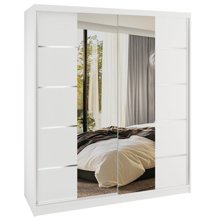 Armoire coulissante SERENITY 158 cm mat blanc Fabricant ME SERENITY SZP7/0/W/W/0/HIAL