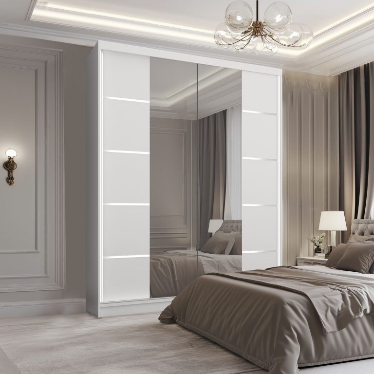 Armoire coulissante SERENITY 158 cm mat blanc Fabricant ME SERENITY SZP7/0/W/W/0/HIAL