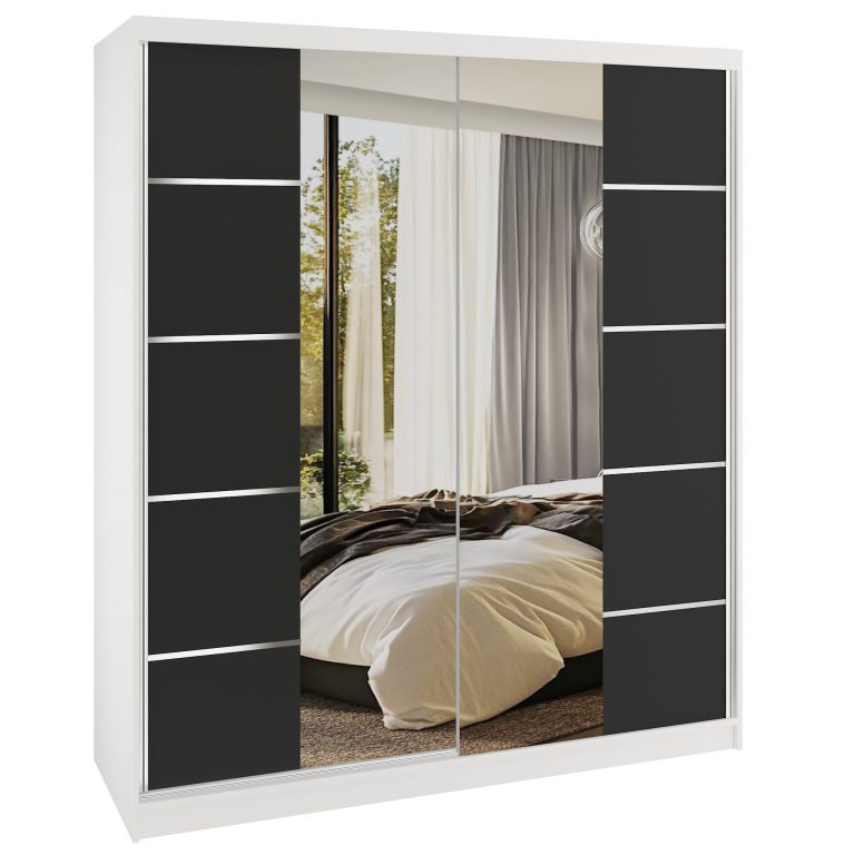 Armoire coulissante SERENITY 158 cm mat noir Fabricant ME SERENITY SZP7/0/W/B/0/HIAL