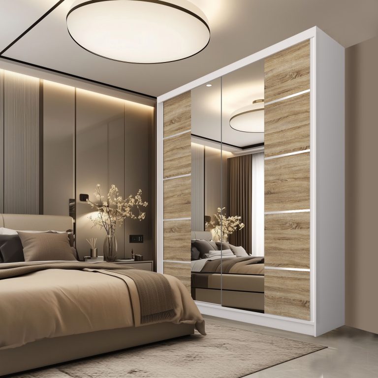 Armoire coulissante SERENITY 158 cm chêne sonoma mat Fabricant ME SERENITY SZP7/0/W/DS/0/HIAL