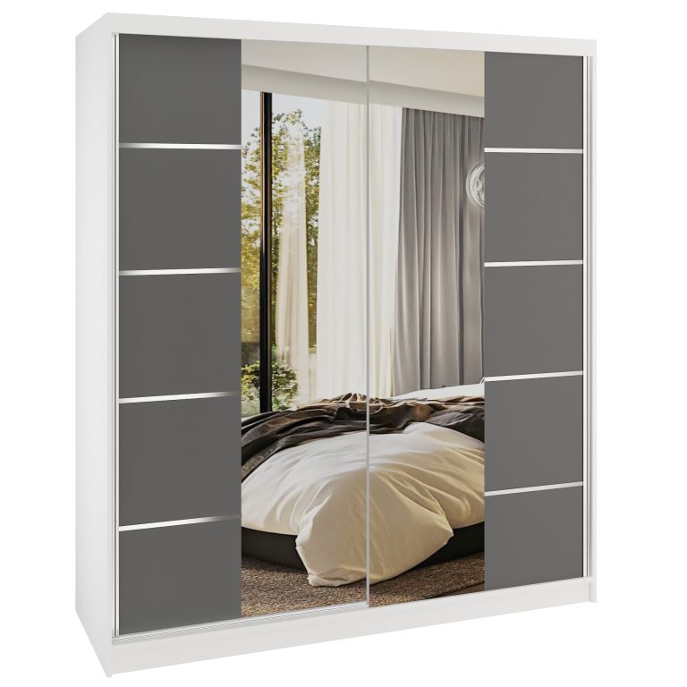 Armoire coulissante SERENITY 158 cm mat gris Fabricant ME SERENITY SZP7/0/W/SR/0/HIAL