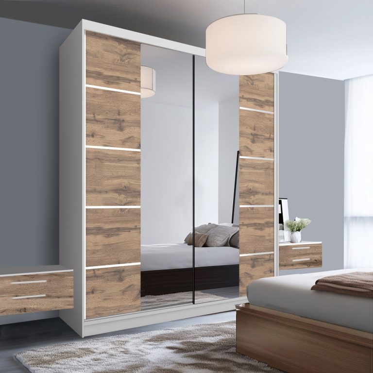 Armoire coulissante SERENITY 158 cm chêne wotan mat Fabricant ME SERENITY SZP7/0/W/DW/0/HIAL