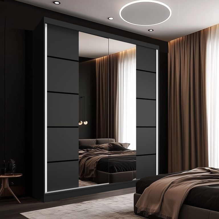 Armoire coulissante SERENITY 158 cm mat noir Fabricant ME SERENITY SZP7/0/B/B/0/HIAL