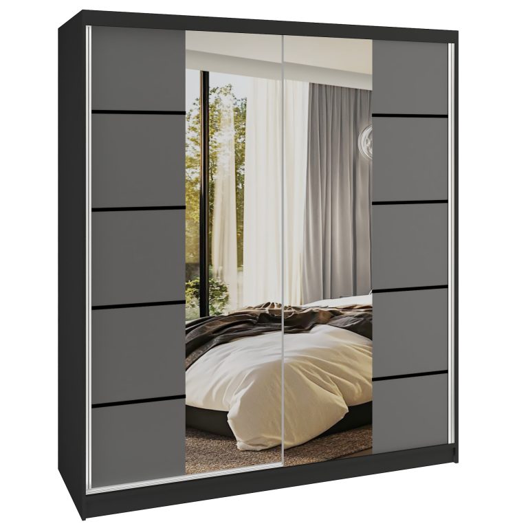 Armoire coulissante SERENITY 158 cm mat gris Fabricant ME SERENITY SZP7/0/B/SR/0/HIAL