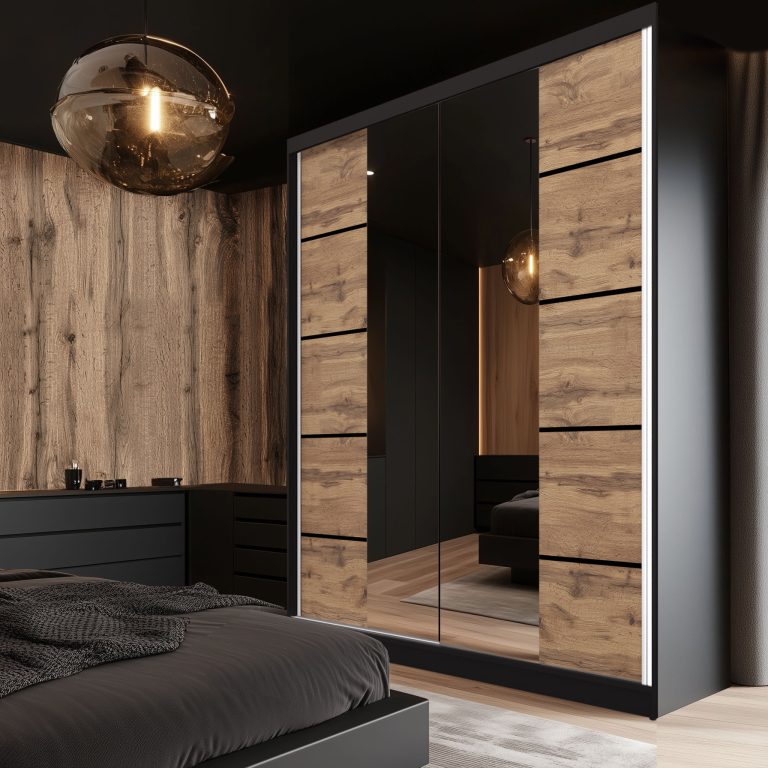 Armoire coulissante SERENITY 158 cm chêne wotan mat Fabricant ME SERENITY SZP7/0/B/DW/0/HIAL